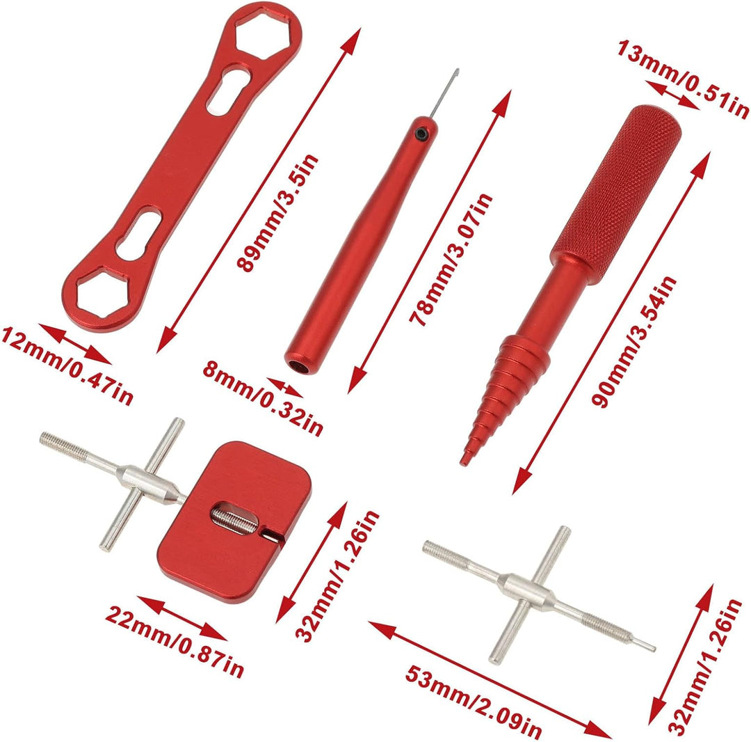 SG Store 1 Set Rollenreparaturwerkzeug-Set 90x13mm/8x78mm für die Wartung von Angelrollen Rot