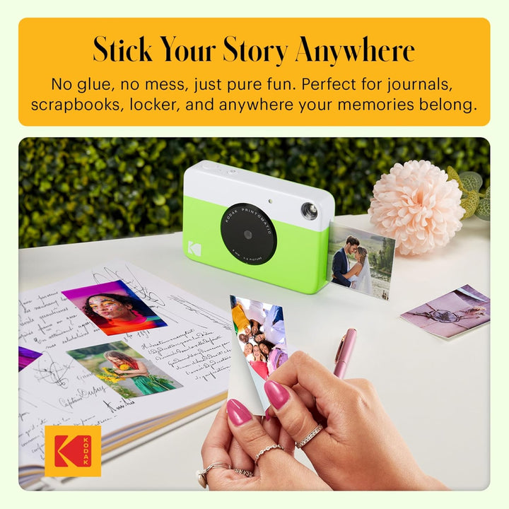 KODAK Printomatic Vollfarb-Sofortdruckkamera-Starterpaket + Softcase + Zink-Fotopapier (20er-Pack) –