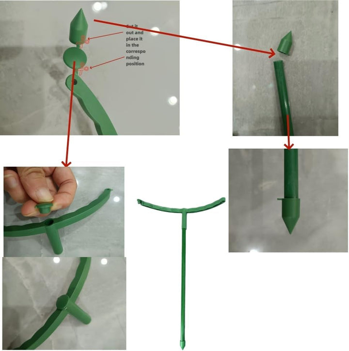12 x Pflanzenstütze, halbrund, Pflanzenstützring, Gartenblumenstütze, Pflanzenstützpfähle für Tomate