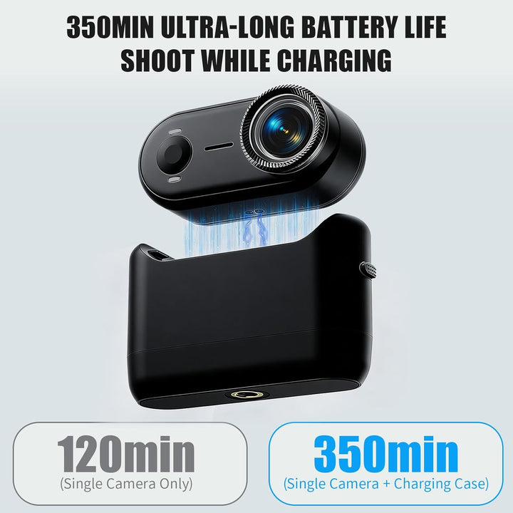 OBEST Action Cam 4K 30FPS Wasserdicht 10m WiFi Action Kamera 64GB Mini Bodycam Körperkamera Bildstab