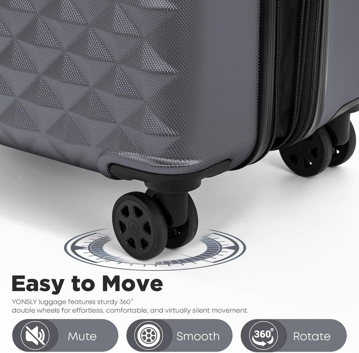 Reisekoffer Suitcase, Erweiterbarer Hartschalenkoffer Trolley mit TSA-Schloss und hochwertigem YKK-R