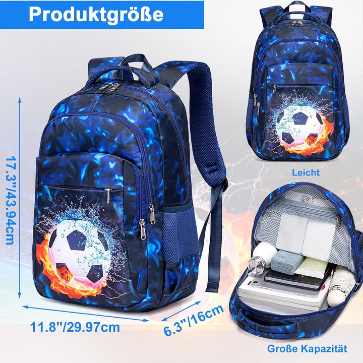 LEDAOU Schulrucksack Jungen Teenager Mädchen Schultaschen Kinder Rucksäcke Wasserdicht Leichtgewicht