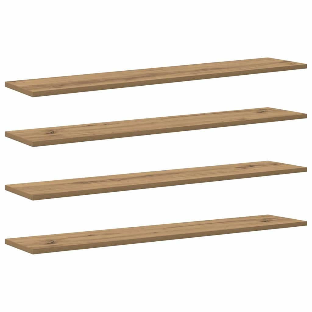 vidaXL Regalbrett 4 pcs Braun 100 x 20 x 1.5 cm Holzwerkstoff, Moderner Bücherregal, rechteckige Abl