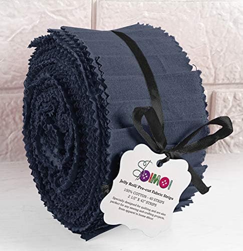 Soimoi 40 Stuck Feste Dark Navy Blau Vorgeschnittene Baumwoll-Stoffstreifen Zum Quilten Von Bastelst