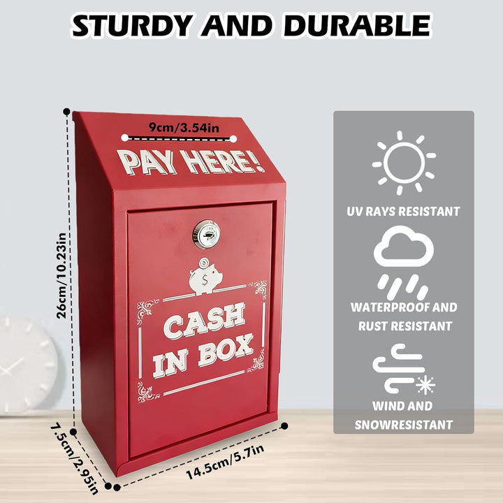 Metall-Spendenbox, Spendenbox Aus Metall Mit Schlüssel, Geldkassette Abschliessbar, Sichere Vorschla