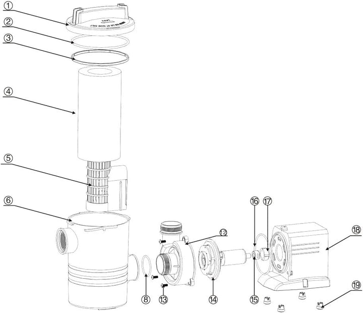 SunSun CPP-6000F Poolpumpe 4000l/h 40W Schwimmbadpumpe Filterpumpe