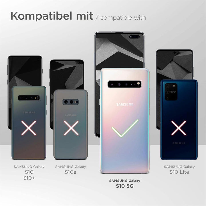 moex Book Case für Samsung Galaxy S10 5G Handyhülle mit Kartenfach, Hülle klappbar 360 Grad Schutzhü
