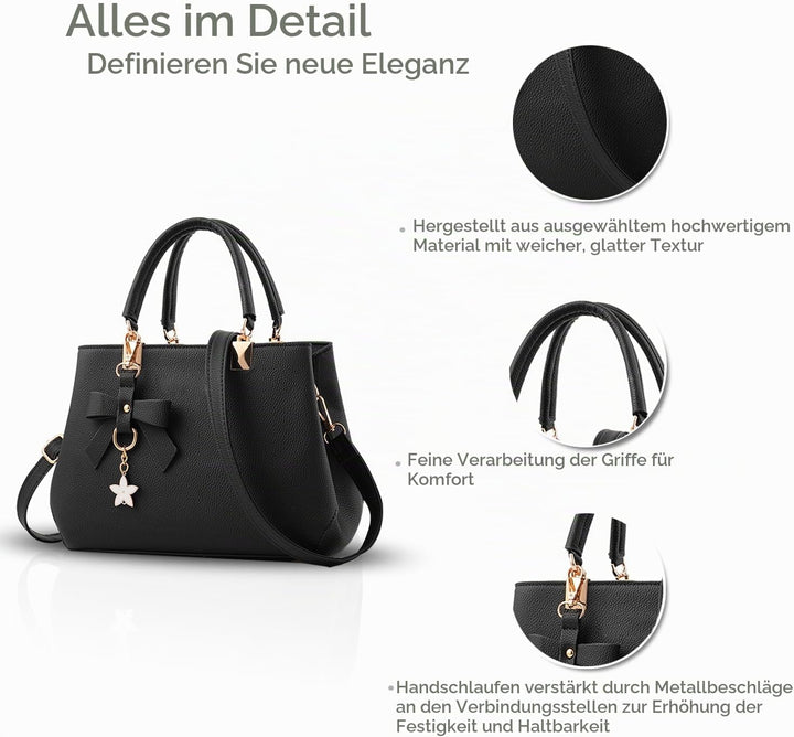 NICOLE &amp; DORIS Damen Handtaschen Designer Tasche Elegante Frauen Umhängetasche PU Leather Shopper He
