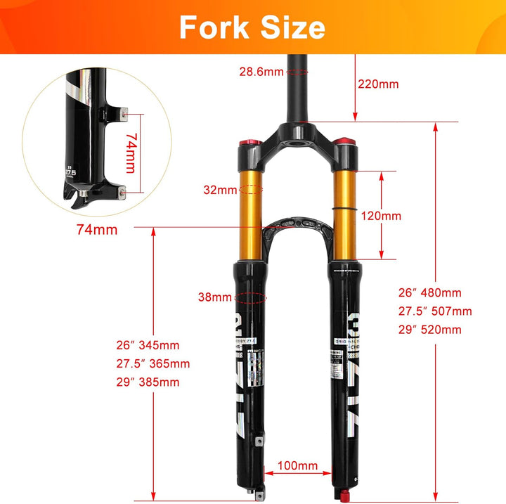ZTZ Magnesiumlegierung Mountain Front Gabel Luftdruck Stossdämpfer Gabel Fahrrad Zubehör Lockout 29,