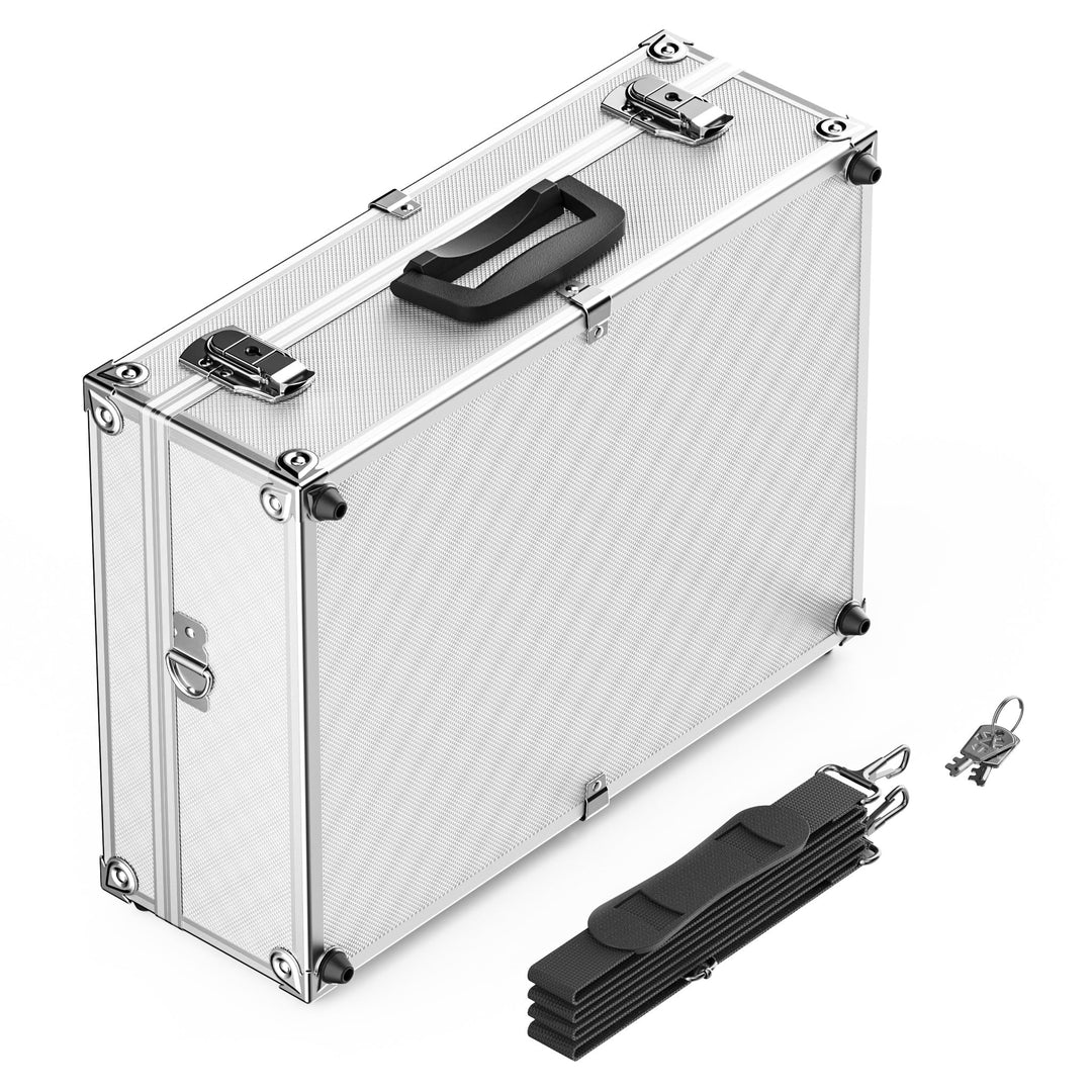 Wiltec Alu Universalkoffer 46x33x15,2 cm, Alubox abschliessbar für Aufbewahrung und Transport von We