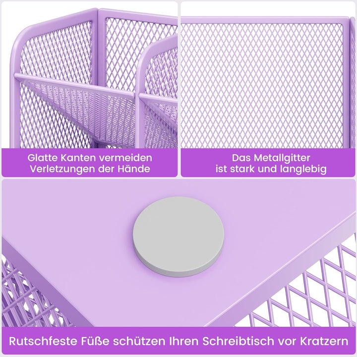 VITVITI Schreibtisch Organizer, 9 Fächer Stiftehalter, Netz Stifte Regal aus Metall, Stiftehalter Sc