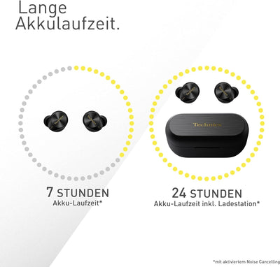 Technics EAH-AZ80E-K kabellose Ohrhörer mit Noise Cancelling, Multipoint Bluetooth 3 Geräte, bequeme
