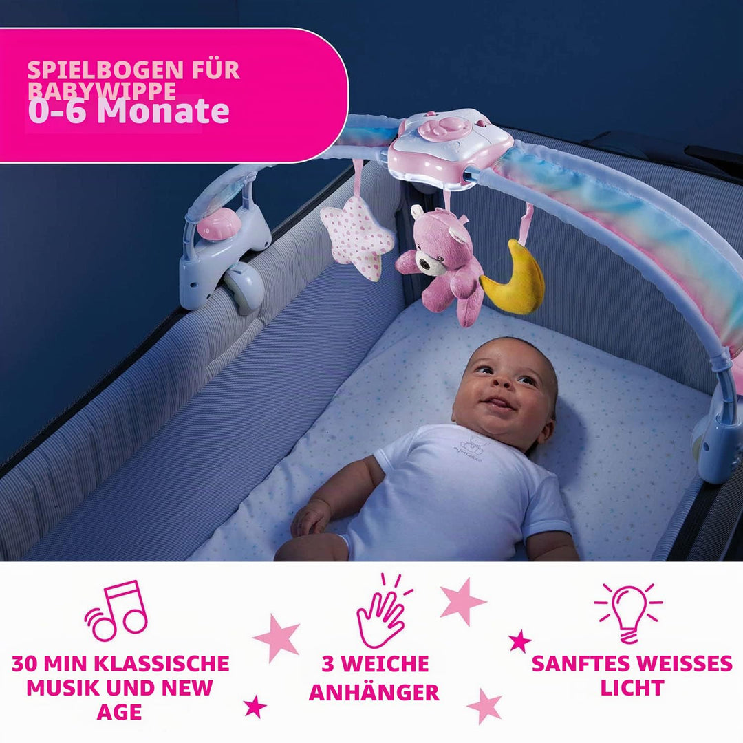 Chicco Regenbogen-Spielbogen für Kinderbett, 2in1 Evolutionskompatibel Next2Me, Babywanne mit Regenb