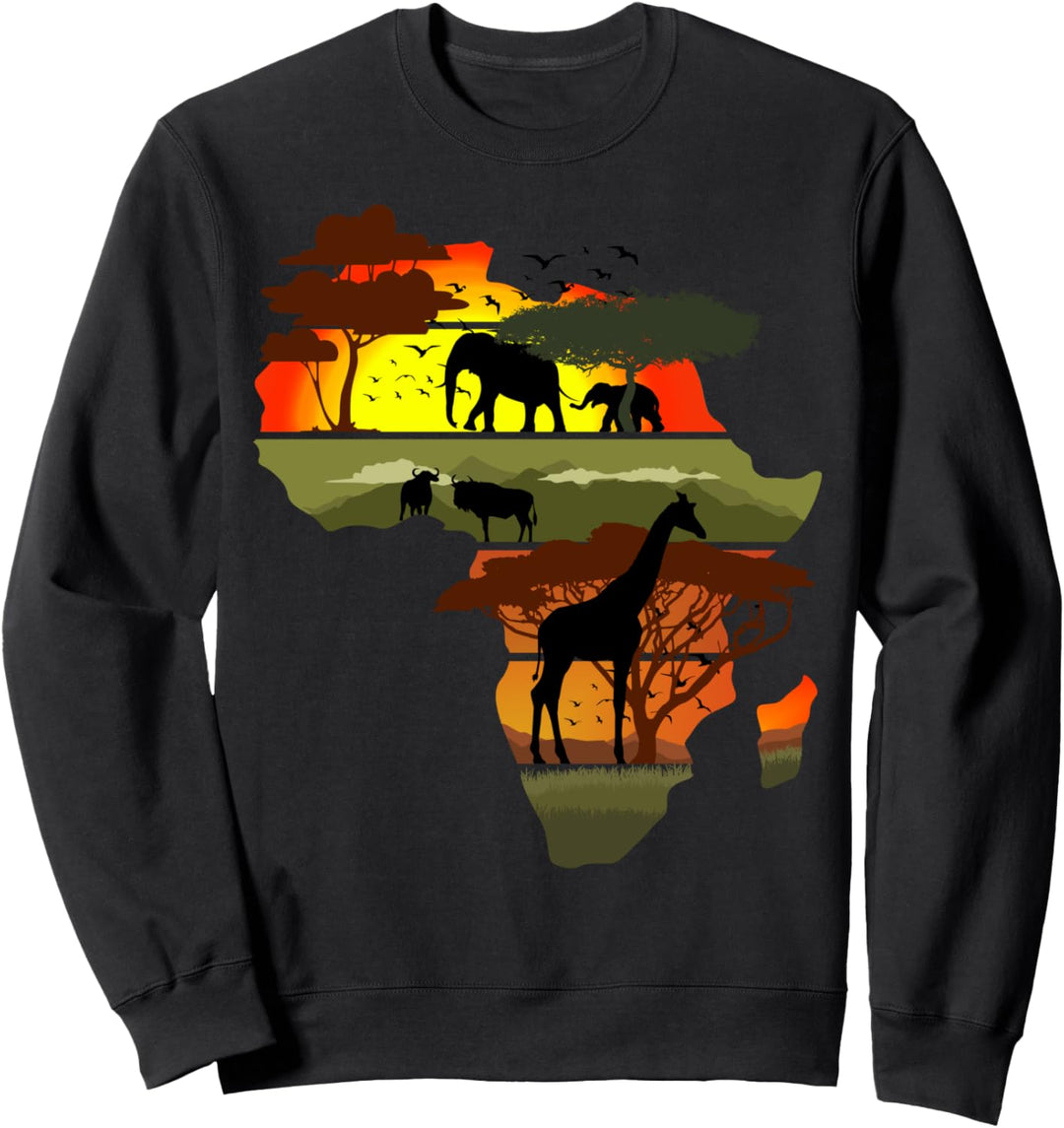 Afrika Kontinent Sonnenuntergang Safari Natur Wild Life Sweatshirt