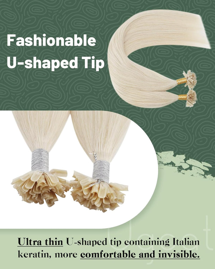 Ugeat Keratin Bondings Extensions Echthaar Blond U Tip Extensions Echthaar Extensions Echthaar Kerat