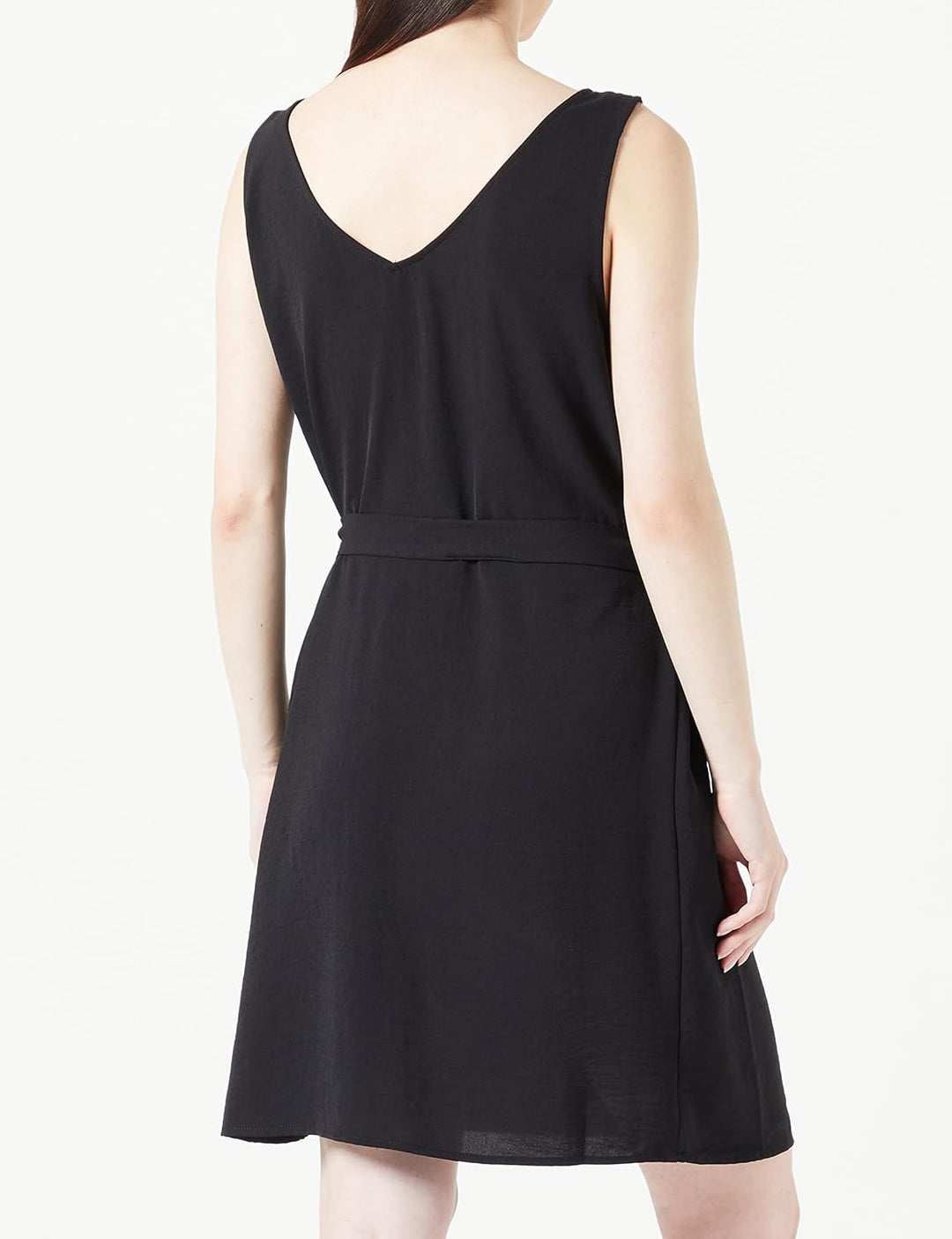ONLY Damen Onlmette Sl V-neck Belt Dress Wvn XXS Schwarz, XXS Schwarz