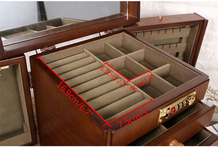 Schmuckschrank,Retro Holz Schmuckdose,Gross Schmuckkasten Schmuckschatulle Schmuckkästchen Schmuckko