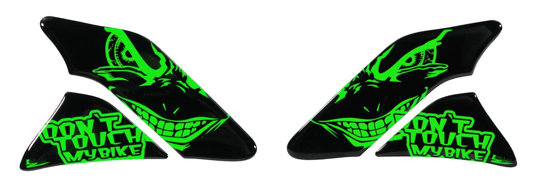 Tankpad Seitentank böse Augen neon grün kompatibel für Kawasaki 800630