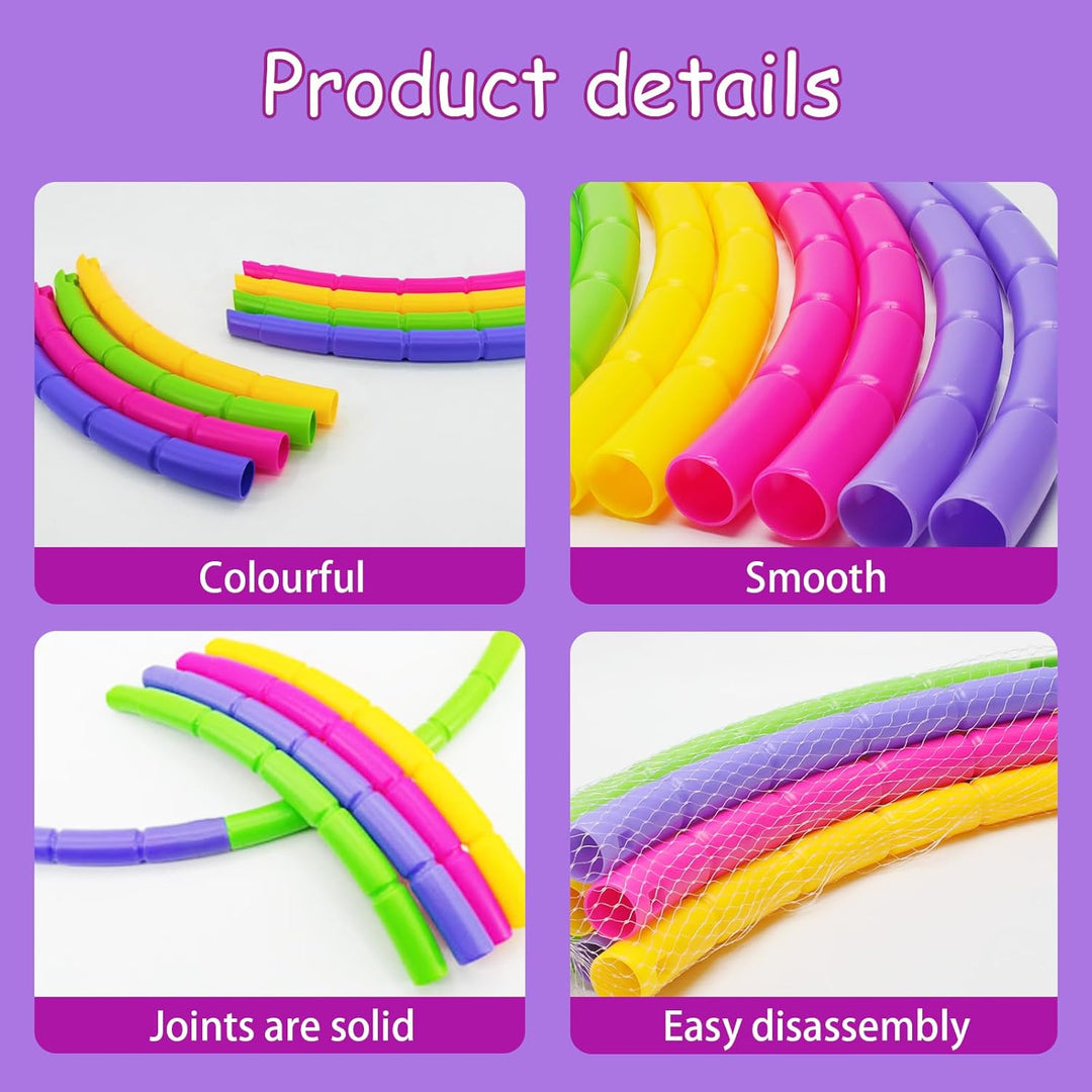 Hula Hoop Springseil Set für Kinder Ab 4 Jahren, Zusammengebauter Reifen Mit 8 Teilen, 70cm Durchmes