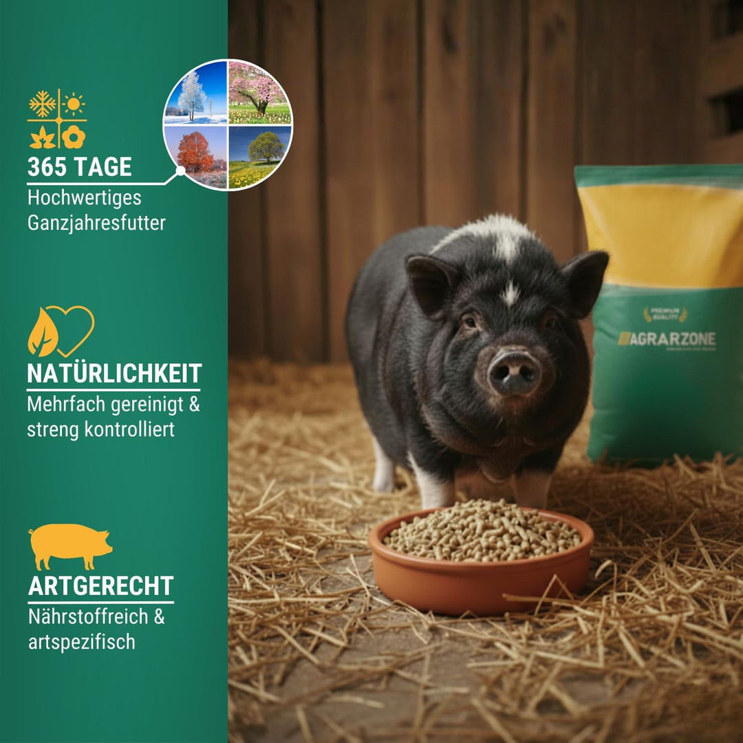 Agrarzone Minischweinfutter Pellets 20 kg - Schweinefutter für Minischweine, Zwergschweine & Teacup