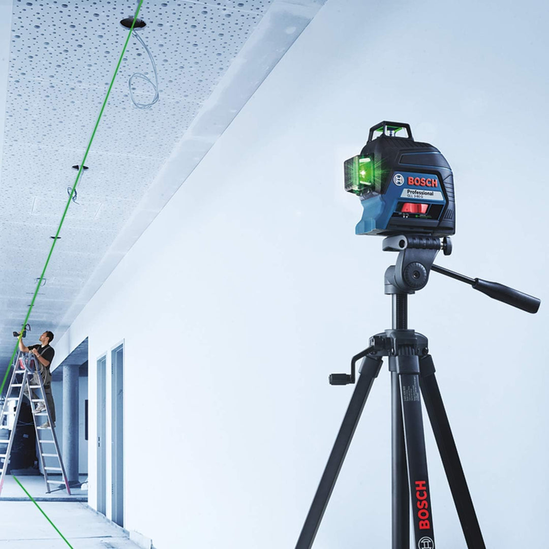 Bosch Professional Linienlaser GLL 3-80 G (grüner Laser, max. Arbeitsbereich: 30 m, 4x AA Batterie,