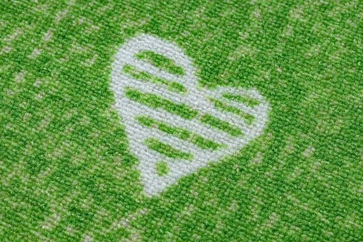 rugsx Teppich für Kinder Hearts Jeans, Vintage Herzen - grün 100x250 cm HEARTS grün 100 x 250 cm (Re