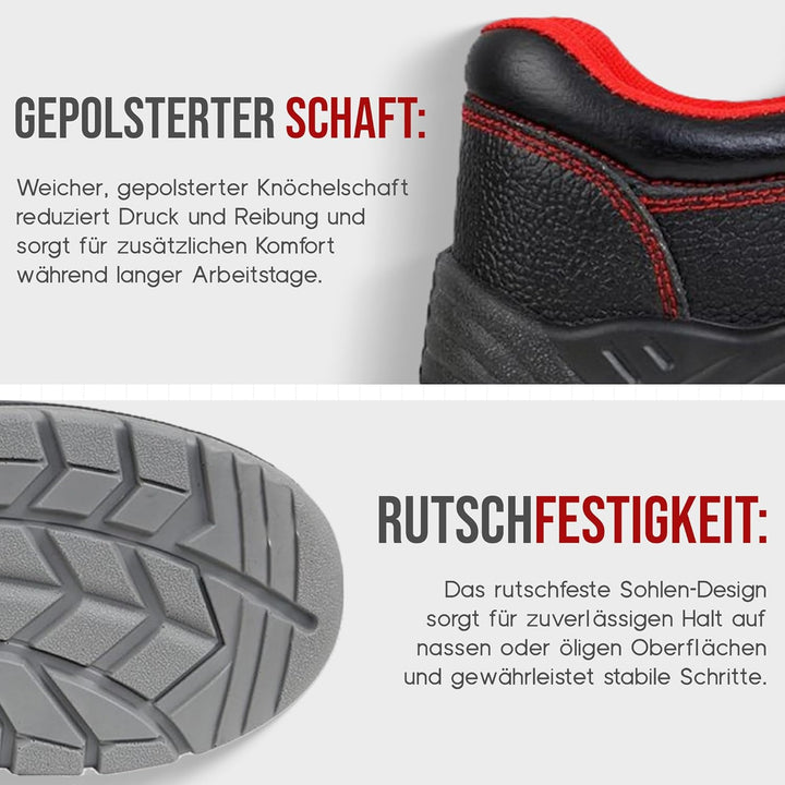 Arbeitsschuhe herren S1 , Schuhe, Leder Sicherheitsschuhe herren - Wasserdichte schuhe, mit Rutschfe