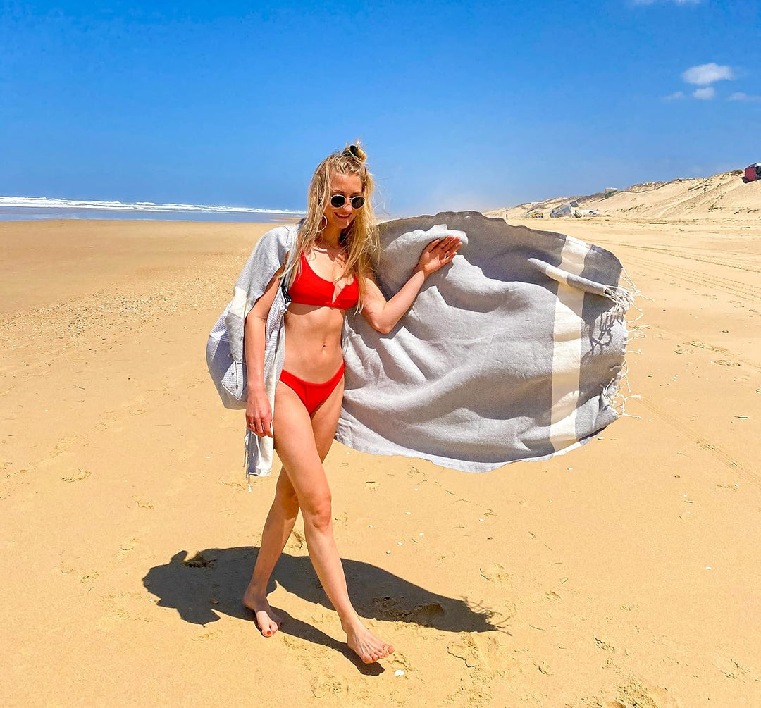 SOLTAKO Fouta Diamant Premium Hamamtuch 100x200 cm, 100% Baumwolle, schnelltrocknend &amp; saugfähig, St