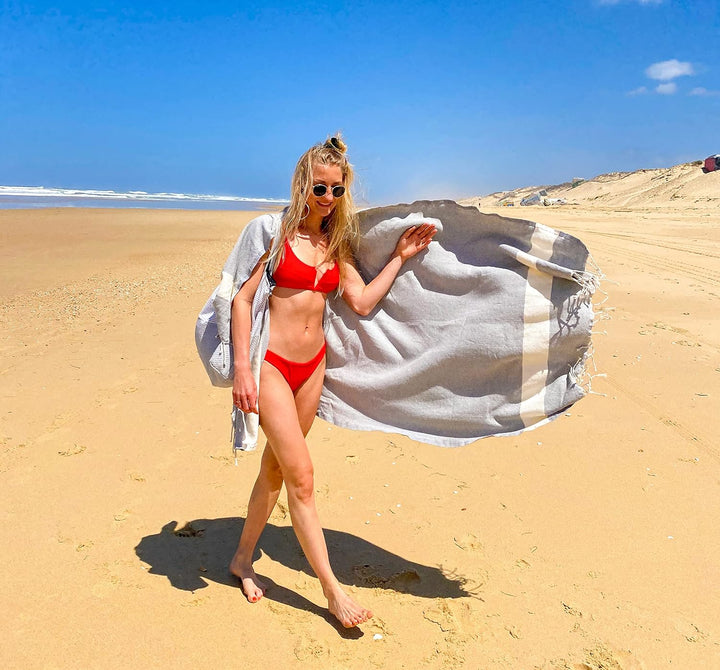 SOLTAKO Fouta Diamant Premium Hamamtuch 100x200 cm, 100% Baumwolle, schnelltrocknend &amp; saugfähig, St