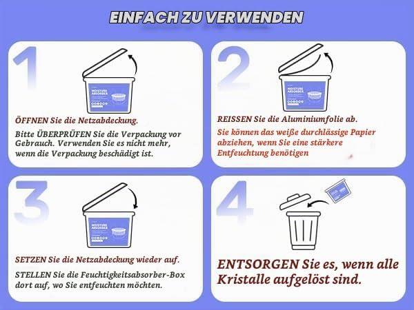 CLEVAST 6x Luftentfeuchter Box, Feuchtigkeitsentferner Absorber, Raumentfeuchter für Küche, Bad &amp; Wo