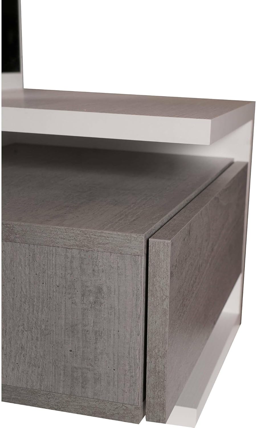 Dmora - Eingangsmöbel mit Spiegel, Flureingang mit Schublade und Regal, Taschenleerer für kleine Woh