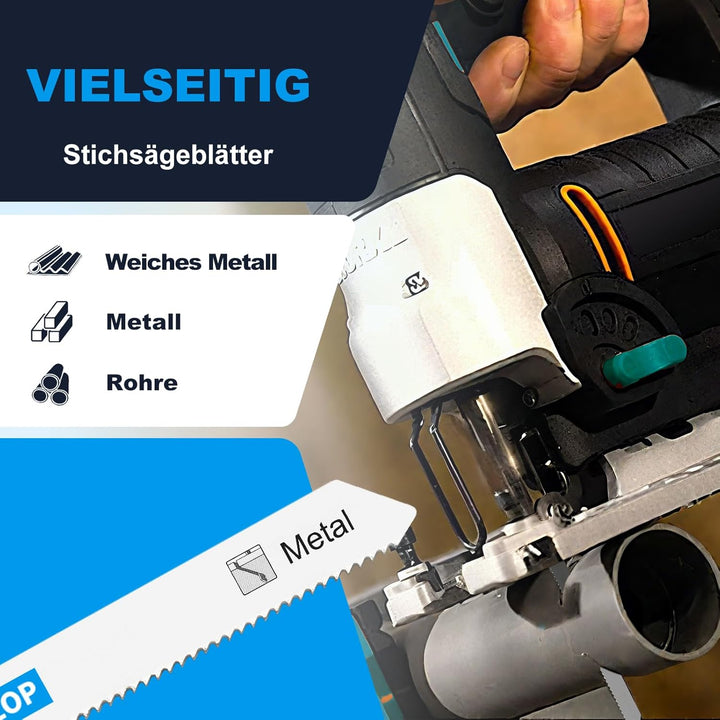 25 tlg Stichsägeblätter,sägeblätter stichsäge Zubehör | T-Schaft Stichsägeblatt Set mit Aufbewahrung