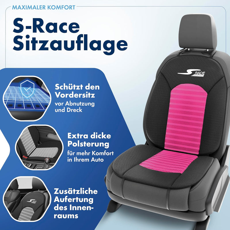 Walser Car Comfort Auto-Sitzauflage S-Race, Auszeichnung Sehr Gut* Autositzauflage, Sitzkissen-PKW,