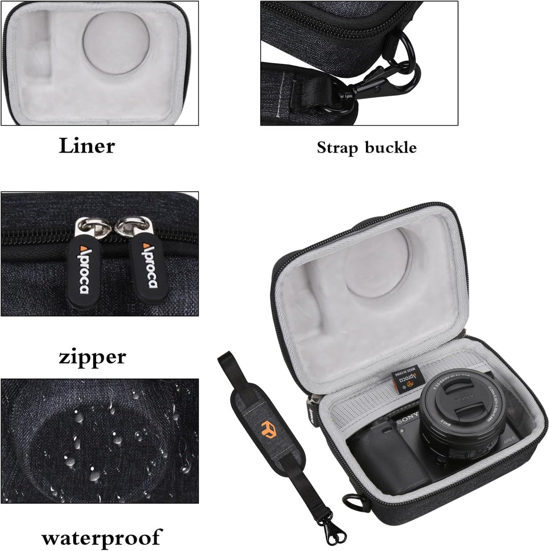 Aproca Hard Storage Travel Protective Case, for Sony Alpha a6000 Mirrorless Digital Camera Dunkelgra