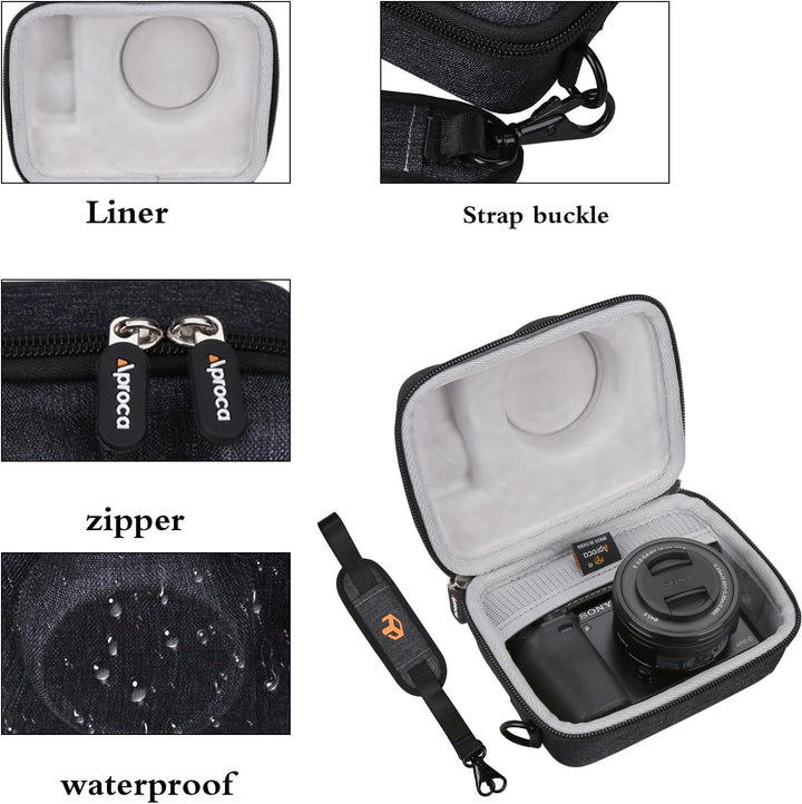 Aproca Hard Storage Travel Protective Case, for Sony Alpha a6000 Mirrorless Digital Camera Dunkelgra