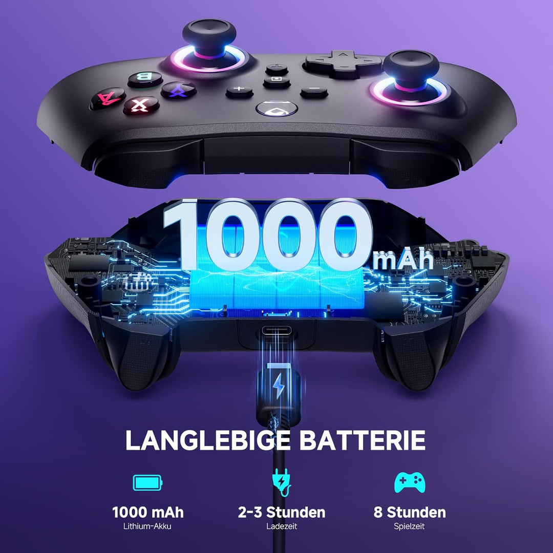 ECHTPower Switch Controller, Switch Pro Controller mit Turbo/Programmbare Taste/Vibration/RGB/6-Achs