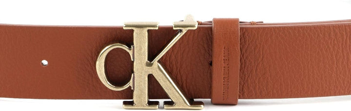 Calvin Klein CKJ Rounded Mono Plaque Belt W80 Cognac
