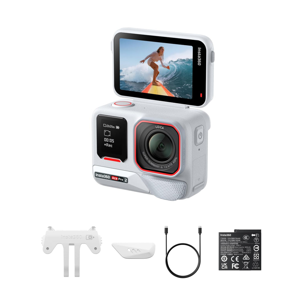 Insta360 Ace Pro 2 Polarweiss Limited Edition – 8K wasserdichte Actionkamera mit Leica entwickelt, 1