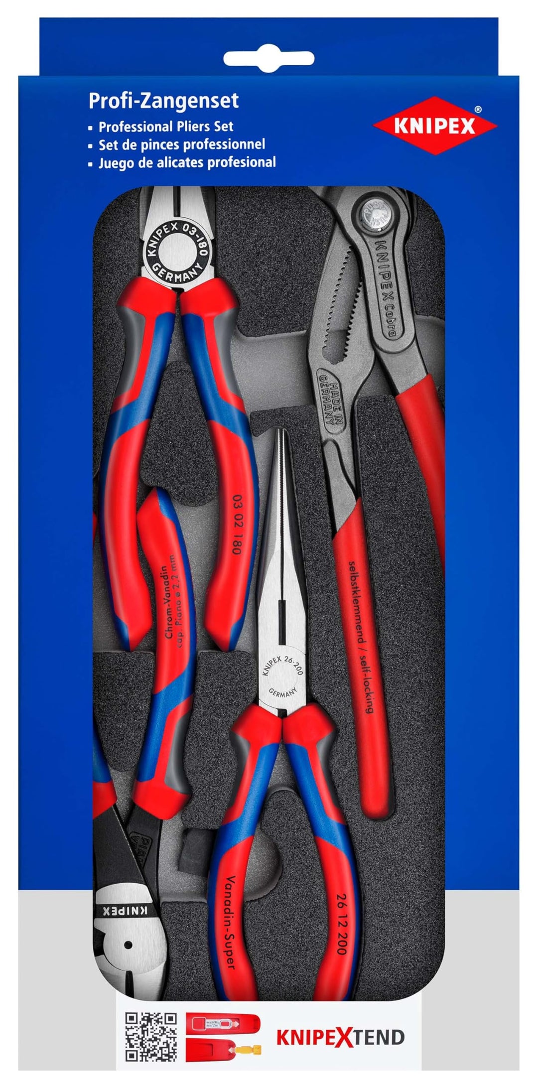 Knipex Zangen-Set in Schaumstoffeinlage 00 20 01 V15 Single, Single