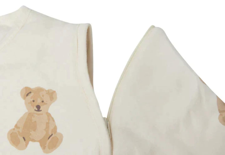 Jollein Schlafsack Baby - Teddy Bear - 110 cm - Baumwolle - 2.0 bis 3.0 Tog - Abnehmbare Ärmel - Bab
