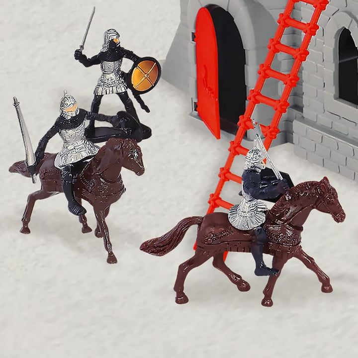 STARLUX 404002 Le Château Noir Ritter Ritterburg-Ritterfiguren-Die Schwarze Burg, Grau, 40 x 40 x 24