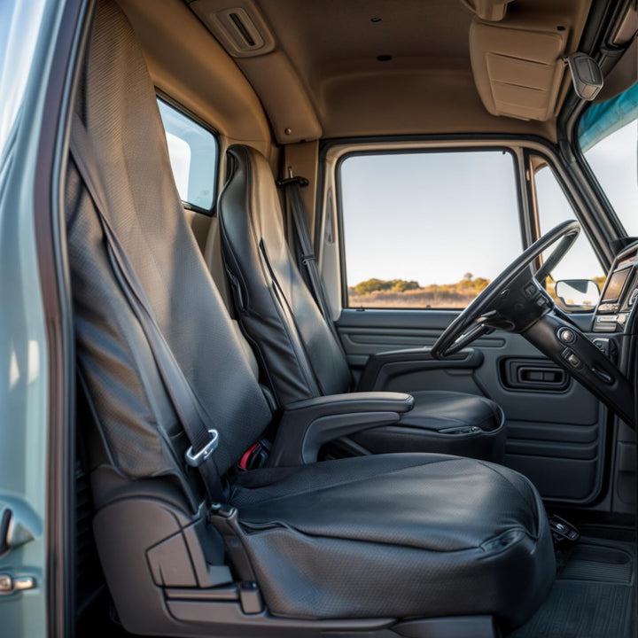 Preiswert&Gut Werkstattschoner Sitzauflage Kunstleder LKW oder Transporter LKW Sitzbezug XXXL schwar