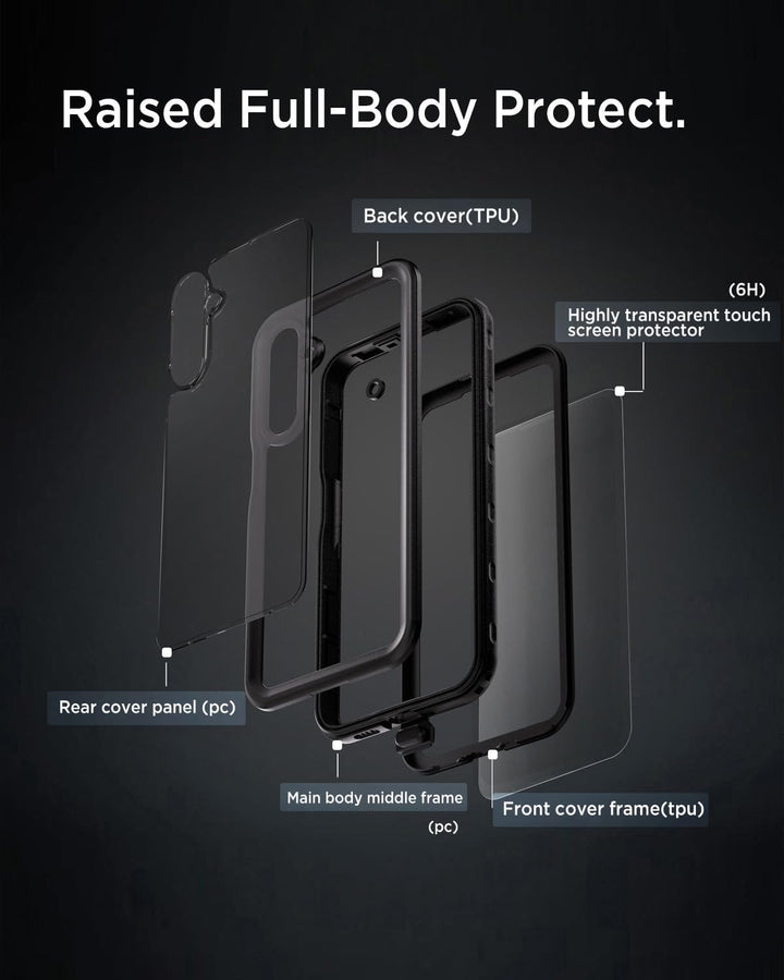 Miimall IP68 Wasserdicht Schutzhülle Kompatibel mit Samsung Galaxy A26 Hülle 360 Grad Full Case mit