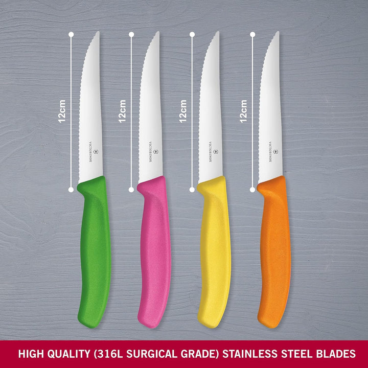 Victorinox Swiss Classic Messerblock für Steak- und Pizzamesser, 4-teilig gefüllt, Messer-Aufbewahru