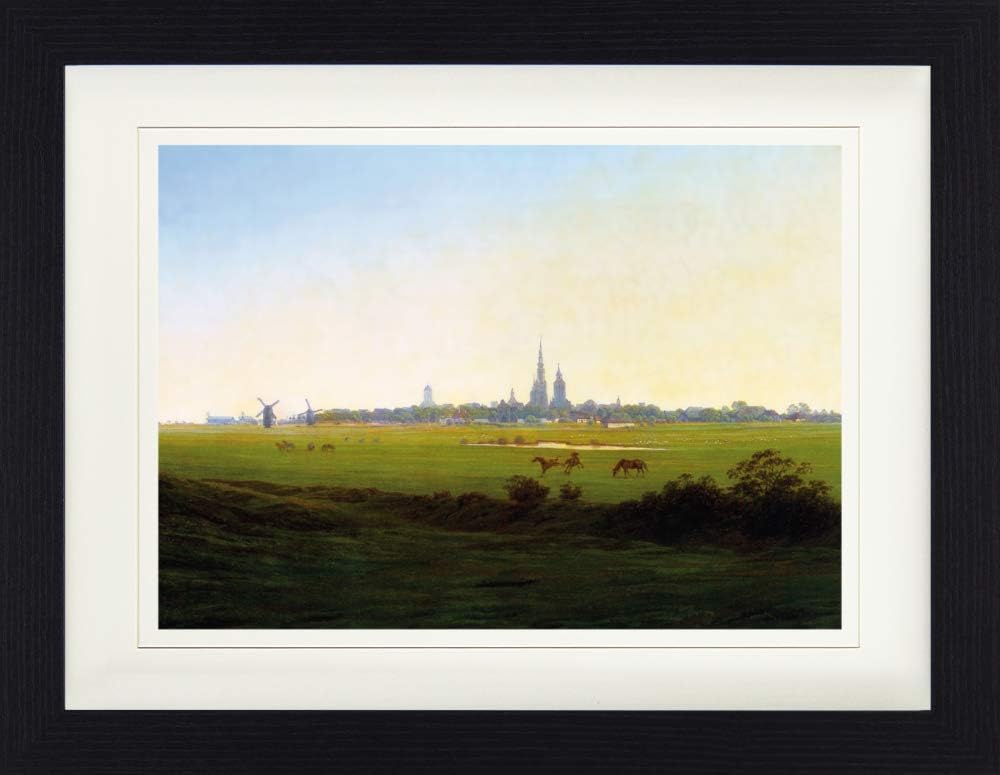 1art1 Caspar David Friedrich Poster Wiesen Bei Greifswald, 1822, Detail Gerahmtes Bild Mit Edlem Pas