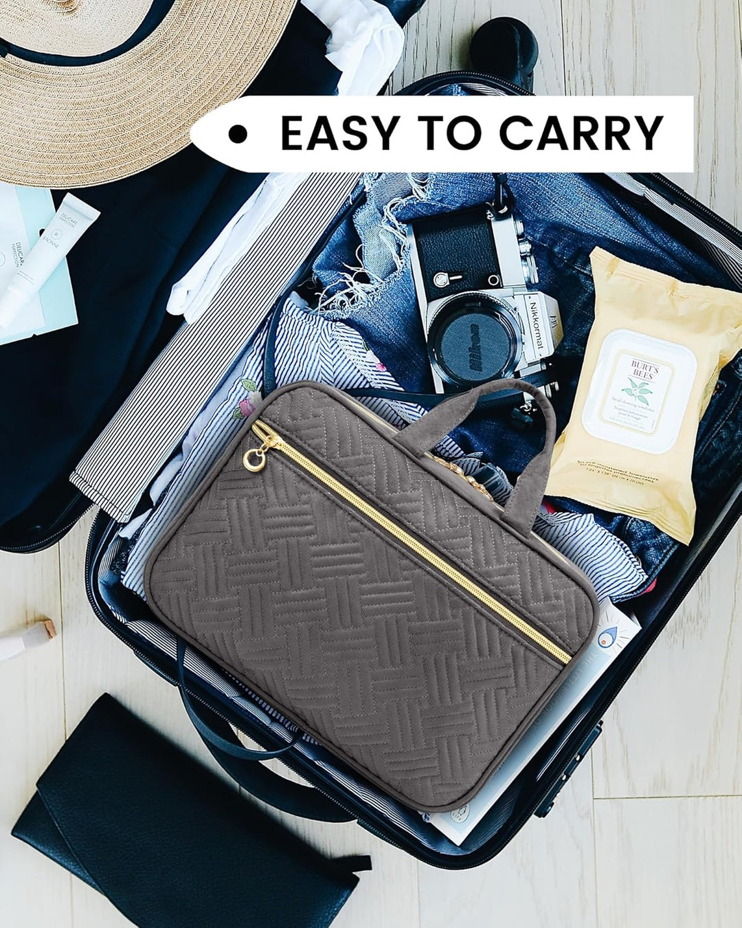 Kulturbeutel zum Aufhängen, LOVEVOOK Wasserdicht Kulturtasche Damen, Faltbare Kosmetiktasche mit 360