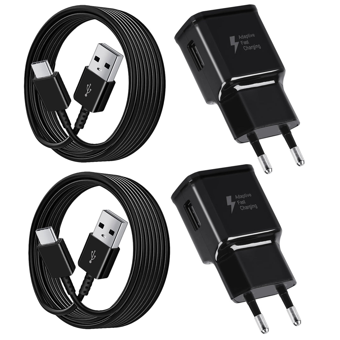 2er Pack USB Ladegerät mit Schnellladekabel Original für Samsung Galaxy A16 A15 A14 A13 A04S A71 A56