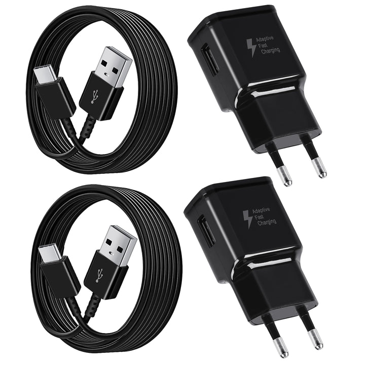 2er Pack USB Ladegerät mit Schnellladekabel Original für Samsung Galaxy A16 A15 A14 A13 A04S A71 A56