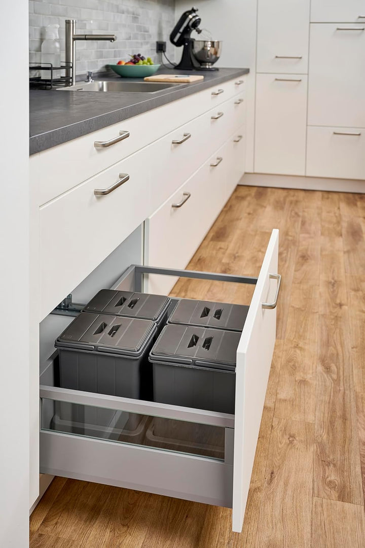 Aspira Home Müllomatic 2 x MODUL 2 MINI | Einbau Mülleimer für Schublade und Unterschrank, modulares