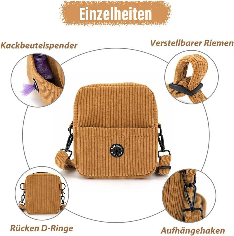 COOWONE Hundeleckerli-Tasche Hundespaziergangstasche für Leckerlis, Knabbereien, Spielzeug, Weiche C